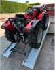 tractor going up alloy ramps 
