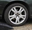 Wheel driving on to kerb ramp 