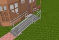 steel wheelchair ramp with handrails 