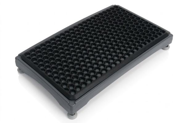 Plastic adjustable half step with non-slip mat 