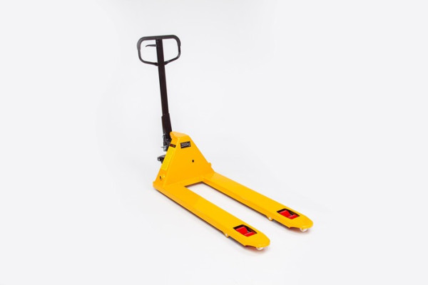 Yellow hand pallet truck with rubber wheels 
