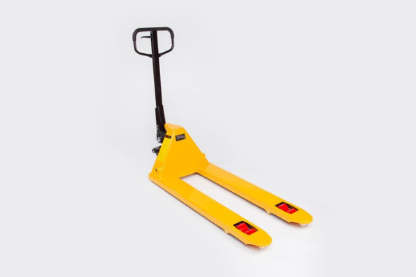 Yellow Manual pallet truck with  polyurethane (PU) wheels 