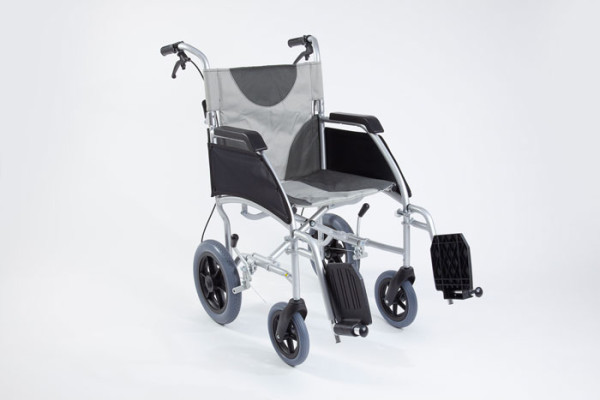 Transit wheelchair leg rests up 