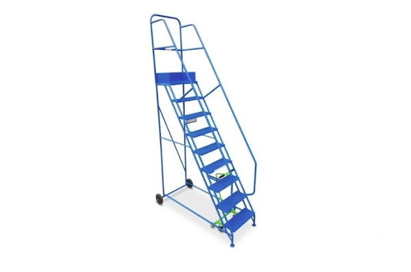 9 tread KLIME-EZEE Industrial ladder with punched treads