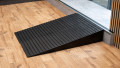 rubber threshold ramp used to overcome step in home 