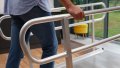 handrails in use with pedestrian