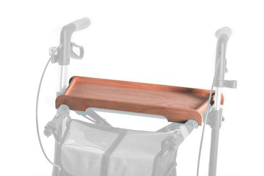 Bamboo tray on the Soljal Rollator 