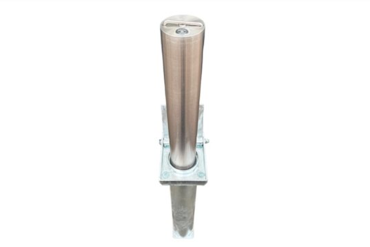 Stainless steel retractable telescopic bollard silver  