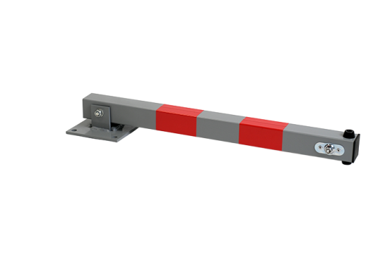 Folded security bollard silver and red 