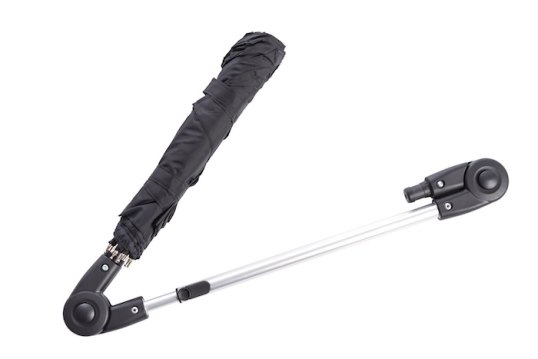 Black umbrella for use with the saljol rollator 