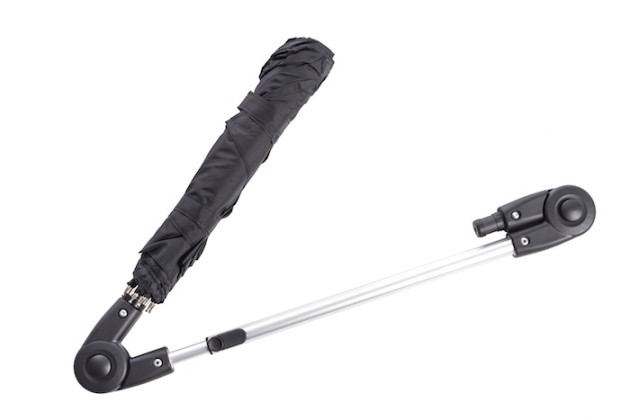Black umbrella for use with the saljol rollator 