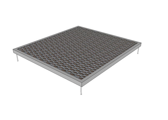 Technical drawing of mini ramp platform 