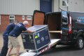 Flight case being loaded in to van using viper ramp 
