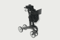 Folded black carbon rollator