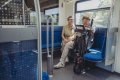Rollator folded on train 