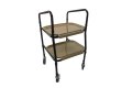 Height adjustable mobility trolley on wheels with two trays 