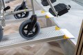 Telescopic Wheelchair ramps resting on step 