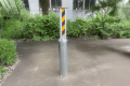 Retractable Bollard black and yellow 