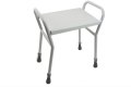White shower stool with handles 