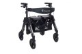 Bariatric folding rollator with bag - black 4-wheeled aluminium rollator