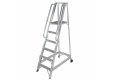 6 tread aluminium ladder with handrails platform and wheels 