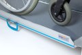 Manual wheelchair going up Aerolight Xtra Folding Wheelchair Ramp