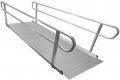 Wheelchair ramp with handrails attached 