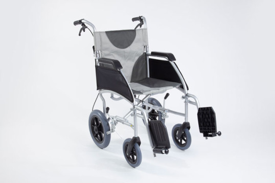 Transit wheelchair leg rests up 