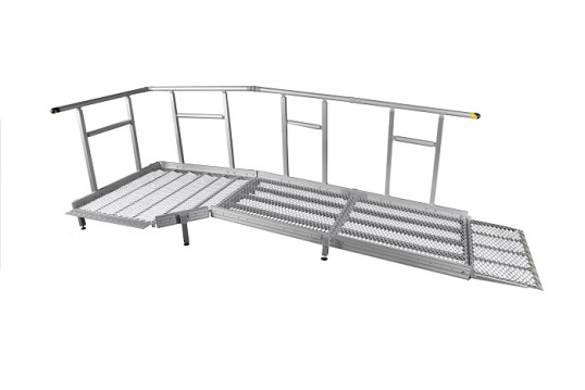 Aluminium Modular Ramp Kit with Platform and Handrails - 1300mm x 1500mm ramp section