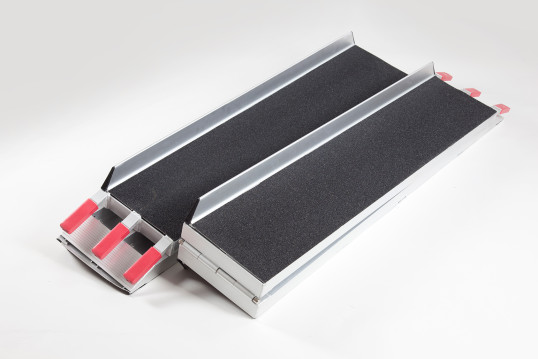Pair of folded scooter ramps 