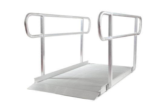 Fully assembled wheelchair ramp 