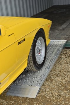 Car loading ramp close up 