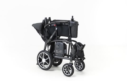 AeroCarbon Powerchair folded for storage
