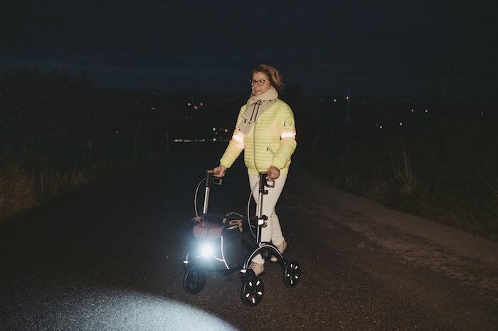 Rollator at night 