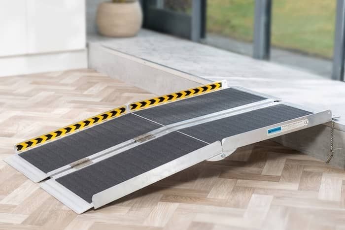 Dog ramp resting on step