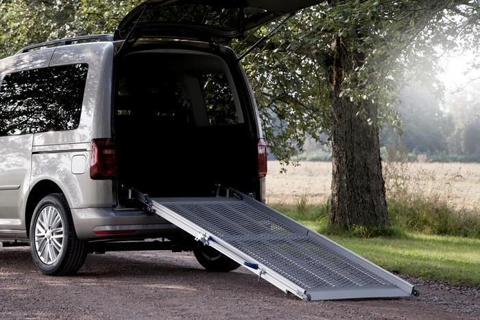 Fixed mesh van ramp going into van