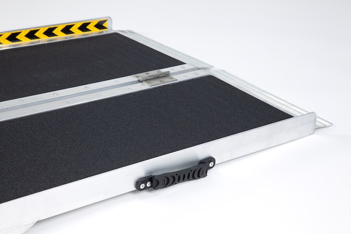 Non-slip surface on dog ramp 