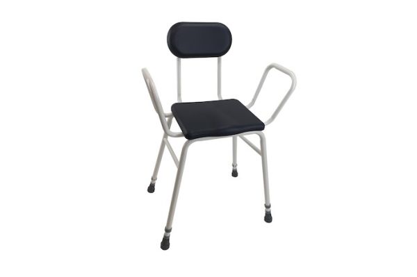 Black adjustable perching stool